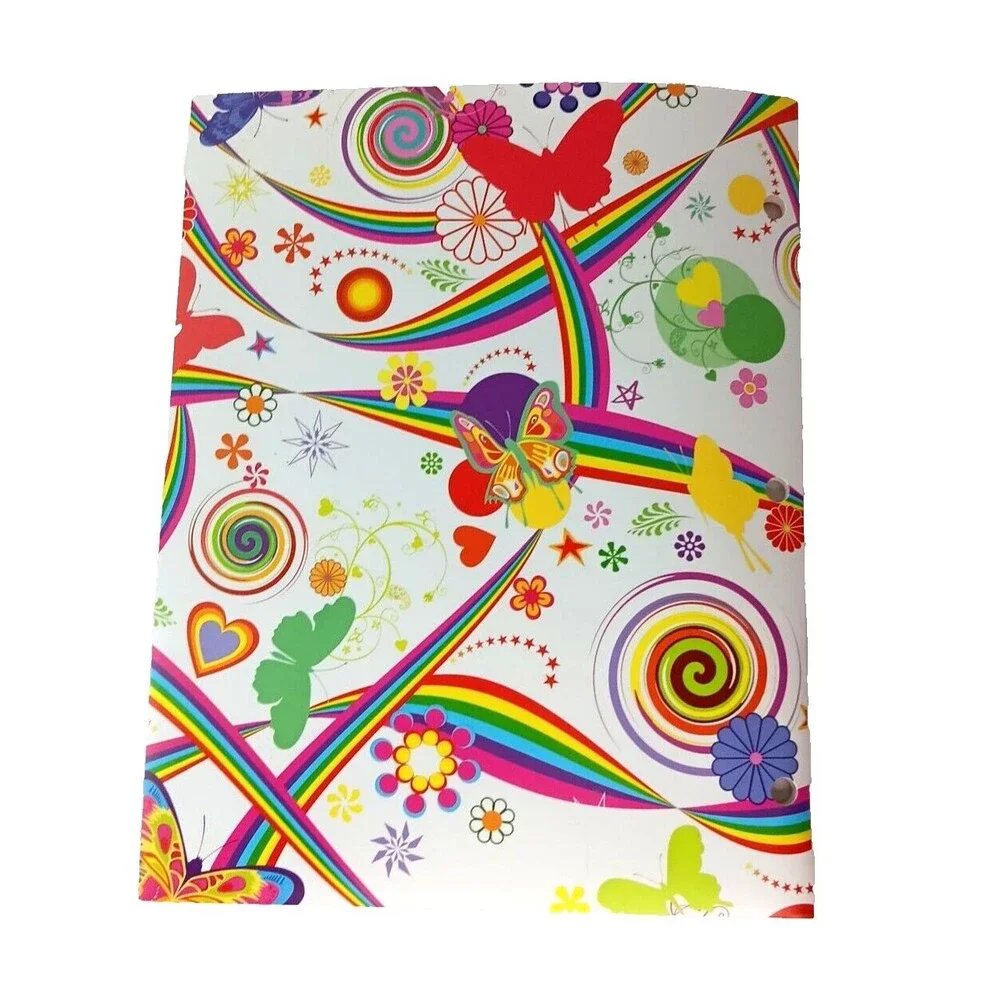 Mead Trapper Keeper Folders Butterflies Hearts Flowers Hippie Retro Vintage Four